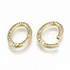Brass Micro Pave Clear Cubic Zirconia Twister Clasps X-ZIRC-S067-120-NF-3