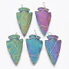 Electroplated Non-magnetic Synthetic Hematite Pendants G-T094-01B-1