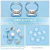 Unicraftale DIY Blank Square 304 Stainless Steel Open Cuff Ring Making Kit DIY-UN0055-82-5