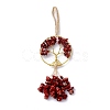 Wire Wrapped Chips Natural Red Jasper Big Pendant Decorations HJEW-H057-03F-2