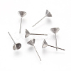 Non-Tarnish 304 Stainless Steel Post Stud Earring Settings STAS-E446-01D-P-2