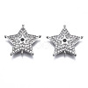 Brass Micro Pave Clear Cubic Zirconia Pendants ZIRC-S069-033P-1