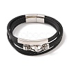 Braided Microfiber Leather Multi-strand Bracelets BJEW-B096-05A-1