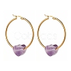 Heart Natural Amethyst Beads Earrings for Girl Women EJEW-JE04638-02-1