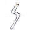 Enamel Ear of Wheat Link Chain Necklace NJEW-P220-02G-02-1