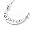 Alloy Moon Phase Pendant Necklace for Women NJEW-G030-01P-1
