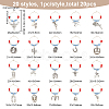 BENECREAT 20Pcs 20 Style Cowboy Theme Alloy Wine Glass Charms with Glass Beads AJEW-BC0003-77-2