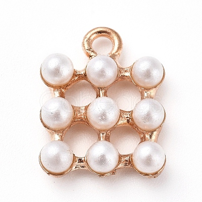 Plastic Imitation Pearl Pendants PALLOY-WH0068-34G-1