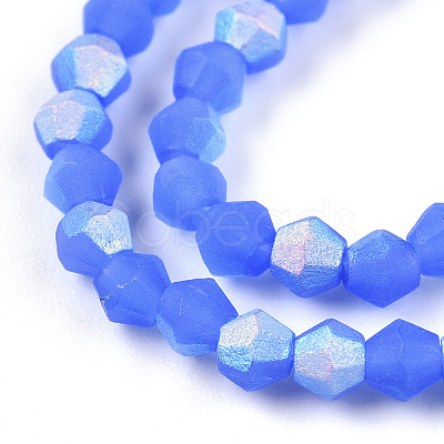 Imitation Jade Bicone Frosted Glass Bead Strands EGLA-A039-J2mm-MB04-1