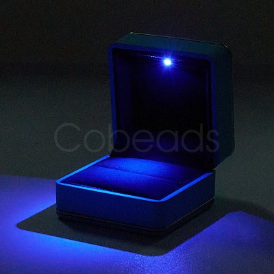 Square Plastic Jewelry Ring Boxes OBOX-F005-01A-1