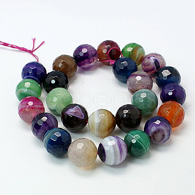 Natural Striped Agate/Banded Agate Beads Strands G-H1593-10mm-6-1