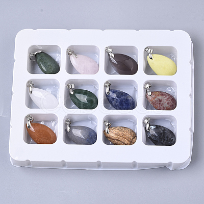 Natural Mixed Stone Pendants G-R461-26-B-1