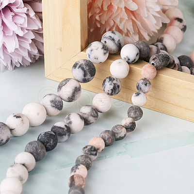 Yilisi 3 Strands 3 Style Natural Zebra Jasper Beads Strands G-YS0001-02-1