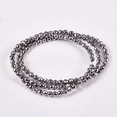 Electroplate Non-magnetic Synthetic Hematite Beads Strands G-J169B-3mm-02-1