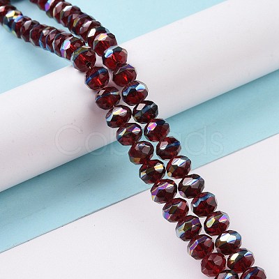 Transparent Electroplate Glass Beads Strands GLAA-F122-02-1