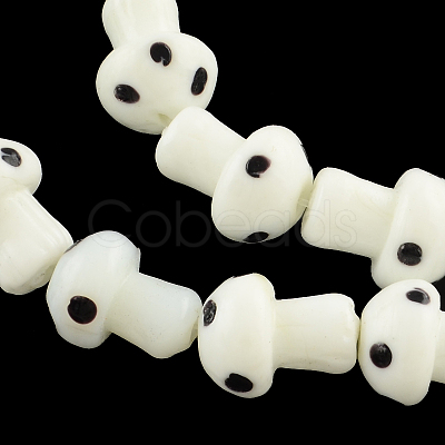 Mushroom Handmade Lampwork Beads Strands LAMP-R116-18-1