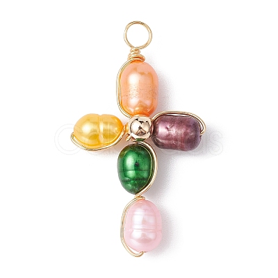 Dyed Natural Cultured Freshwater Pearl Pendants PALLOY-JF02230-01-1