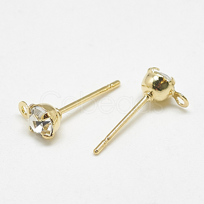 Brass Stud Earring Findings X-KK-S347-149-1