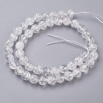 Natural Crackle Crystal Bead Strands G-J376-34-8mm-1