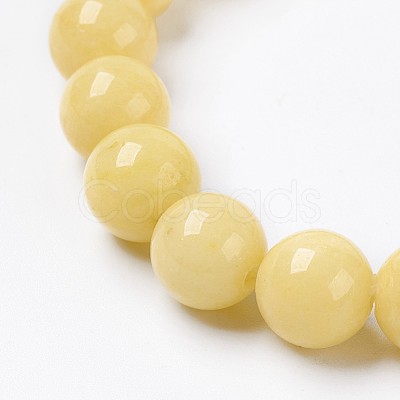 Natural Mashan Jade Beaded Stretch Bracelet BJEW-P207-01-8mm-1