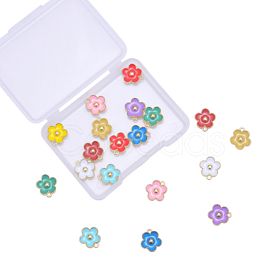 20Pcs 10 Colors Light Gold Plated Alloy Enamel Charms ENAM-CJ0001-65-1