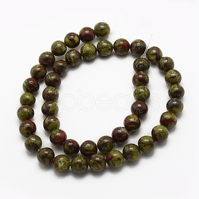 Natural Dragon Blood Beads Strands G-G735-34-10mm-1