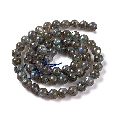 Grade AA Natural Gemstone Labradorite Round Beads Strands G-E251-33-6mm-01-1