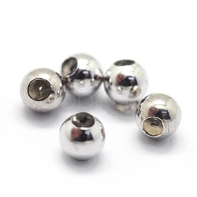 Anti-Tarnish Rhodium Plated 925 Sterling Silver Stopper Beads STER-I016-106B-P-1