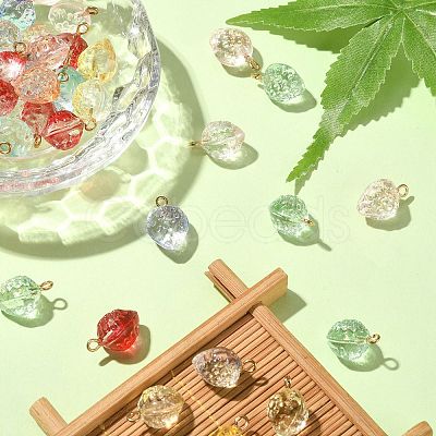 50Pcs Transparent Spray Painted Glass Pendants GLAA-CJ0002-23-1