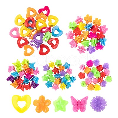 100Pcs 5 Style Kids Hair Accessories OHAR-LS0001-01-1