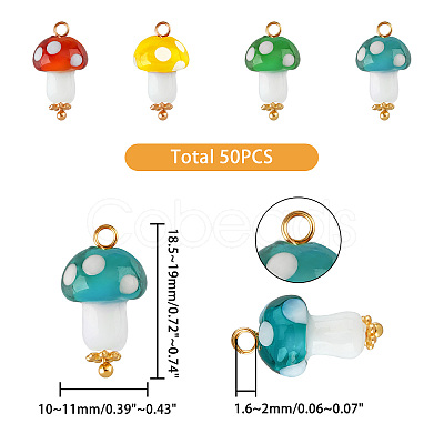 SUPERFINDINGS 50Pcs Handmade Lampwork Pendants FIND-FH0005-02-1