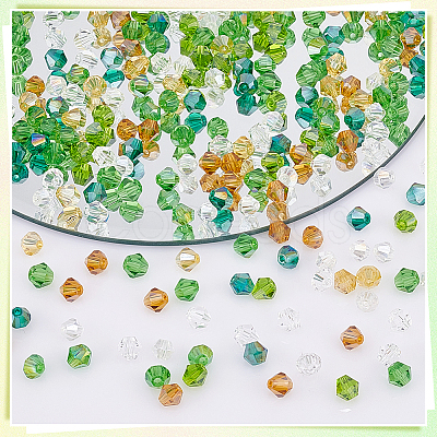 AHADERMAKER 8 Strands 8 Colors Imitation Austrian Crystal 5301 Bicone Beads GLAA-GA0001-90A-1