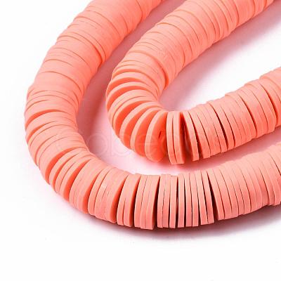 Flat Round Handmade Polymer Clay Beads CLAY-R067-12mm-19-1