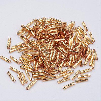 Glass Twisted Bugle Beads SEED-E002-5mm-822#-1