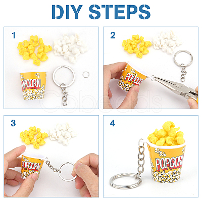 Olycraft DIY Popcorn Cup Keychain Making Kit DIY-OC0008-19-1