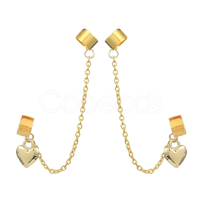 Brass Cuff Earrings EJEW-JE05407-01-1