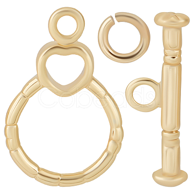 Beebeecraft 10 Sets Brass Toggle Clasps KK-BBC0007-92-1