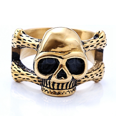 Titanium Steel Skull Finger Ring PW-WG20883-20-1