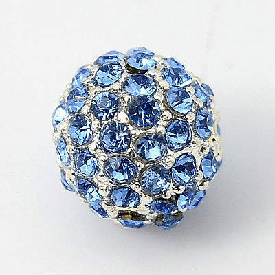 Alloy Rhinestone Beads RB-A034-10mm-S-1