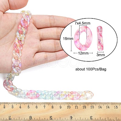 Rainbow Color Plated Transparent Acrylic Linking Rings FIND-CJC0015-24-1