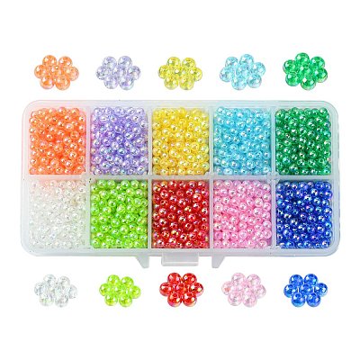 3000Pcs 10 Colors Eco-Friendly Transparent Acrylic Beads TACR-CJ0001-15-1