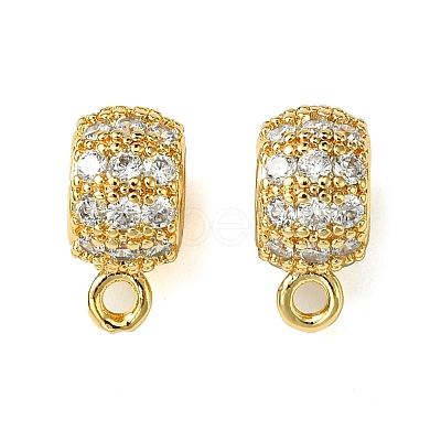 Brass Brass Micro Pave Cubic Zirconia Tube Bails KK-M277-09C-G-1