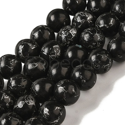 Synthetic Silver Line Coal Quartz Beads Strands G-Q161-A01-04-1