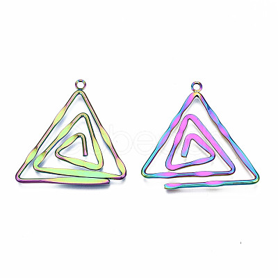 Eco-Friendly Rainbow Color Iron Pendants IFIN-N009-017-RS-1