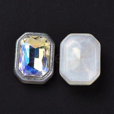 Rainbow Iridescent Plating Acrylic Cabochons OACR-E011-08-1