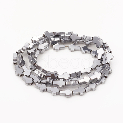 PVD Vacuum Plating Non-magnetic Synthetic Hematite Beads Strands G-I276-10A-1