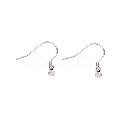 Anti-Tarnish Rhodium Plated 925 Sterling Silver Earring Hooks STER-N016-31P-1