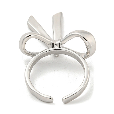 Bowknot Brass Cuff Rings RJEW-L113-015P-01-1