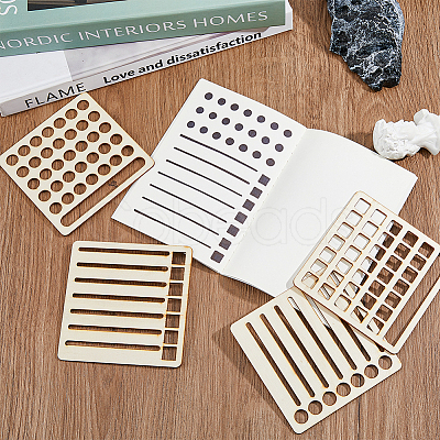 4Pcs 4 Style Wood Mini Calendar Square DIY-WH0504-134-1