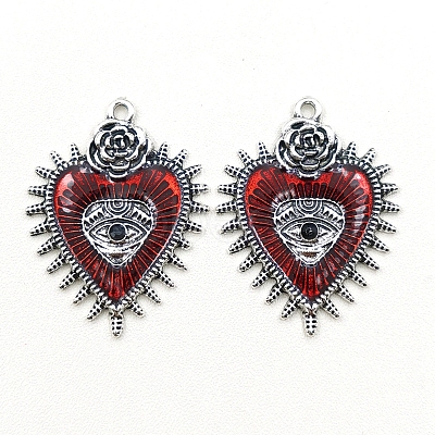 Gothic Style Alloy Resin Pendants PW-WGE8991-01-1